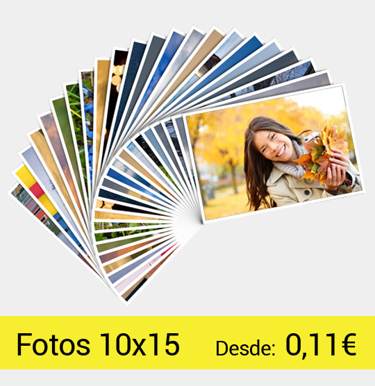 Pack impresión 50 fotos 10x15 cm. Revelado en papel fotográfico
